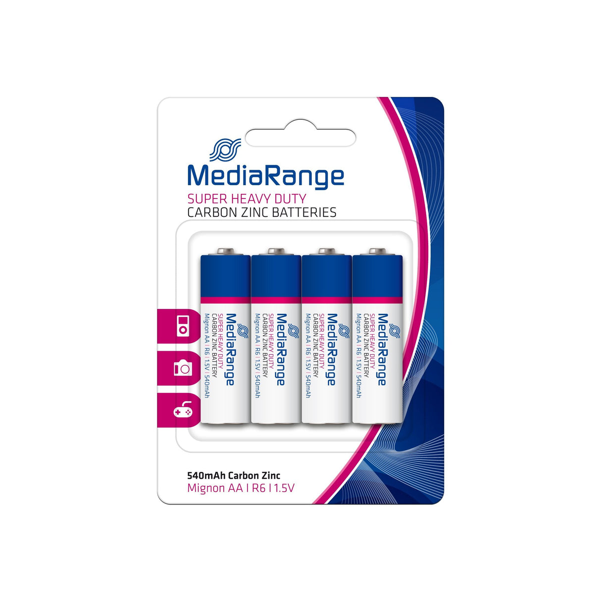 Mediarange Batterie Super Heavy Duty Mignon Aa R6 1,5v Pack 4