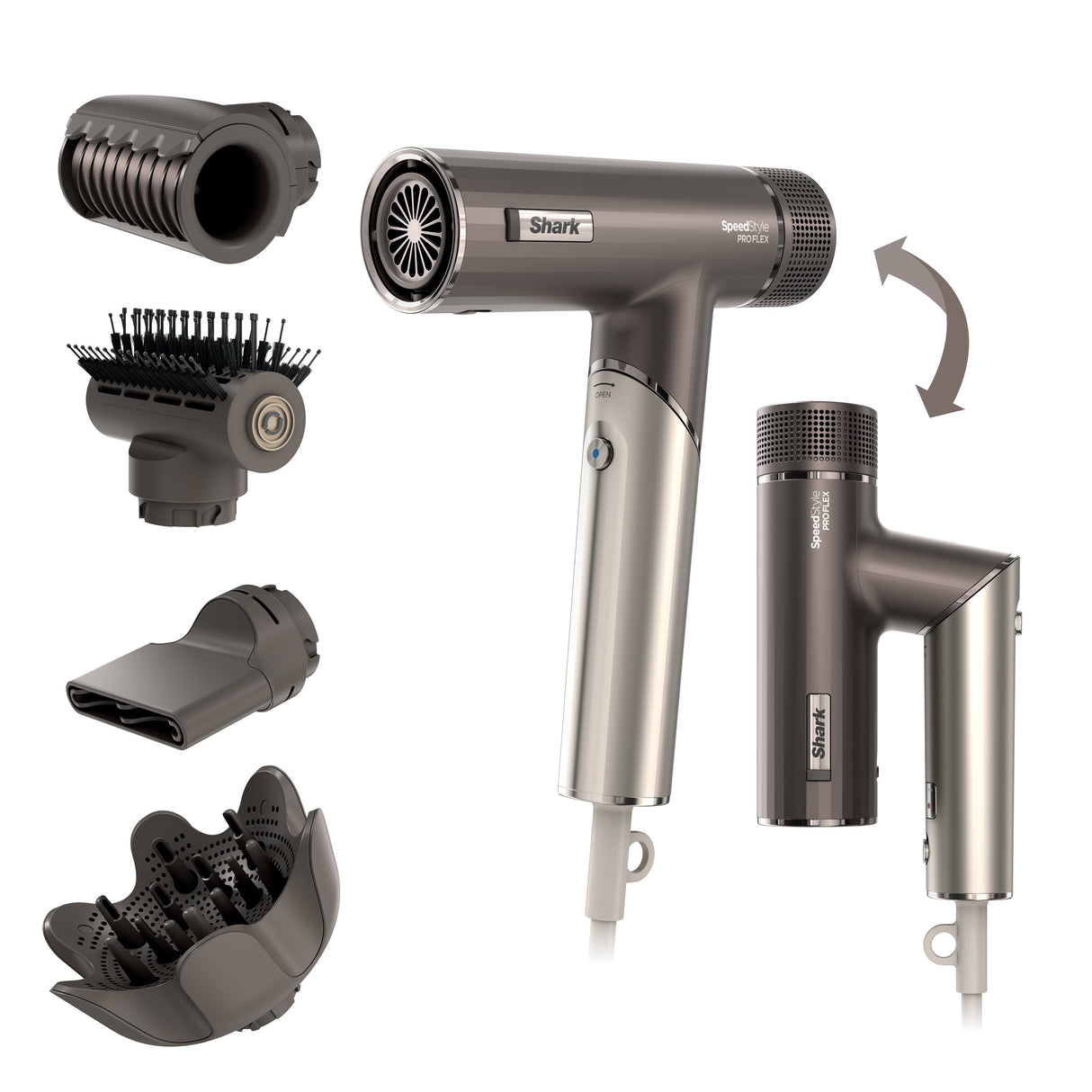 Secador Shark Hd542eu Speedstyle Pro Flex 4 En 1 - Mokka/Plata