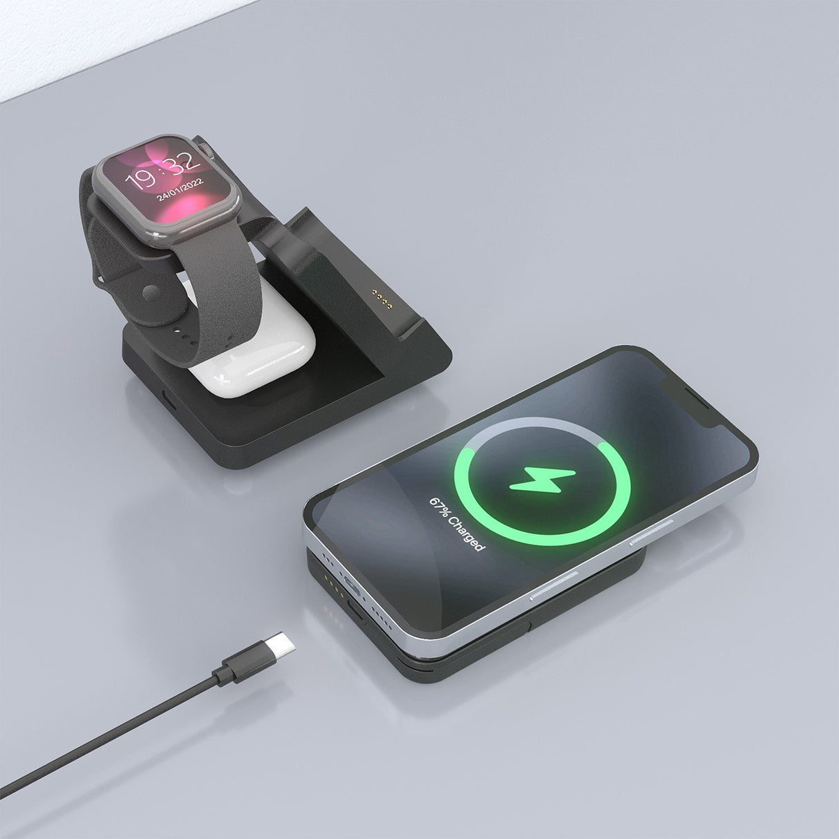 EAN 8435739903513 - AISENS ASCH-15W4WC064-BK cargador de dispositivo móvil Auriculares, Smartphone, Reloj inteligente Cargado imagen 8