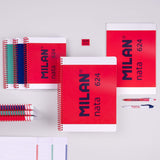 Milan Cuaderno Espiral A4 80h 95gr 5x5mm Tapa Dura Colección Nata® 624 Since 1918 Rosa