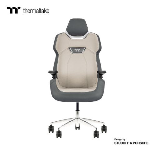 Thermaltake Argent E700 Glacier Blanco With Slate Gray Crayon Real Leather Chair