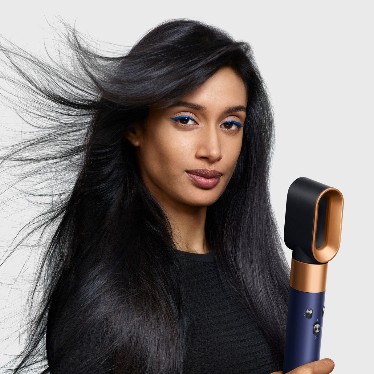 Moldeador Multifunción Y Secador Dyson Airwrap I.D. Liso+Ondulado Azul De Prusia Cobre