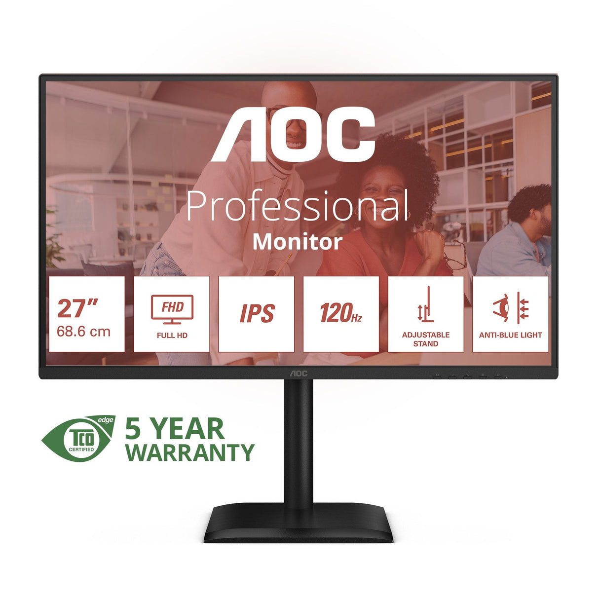 Monitor Aoc 27e4u 27" 1920 X 1080 Pixeles Full Hd Led Negro