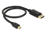 Cable Delock Mini Displayport/Displayport, 0.5 M 0,5 M Negro