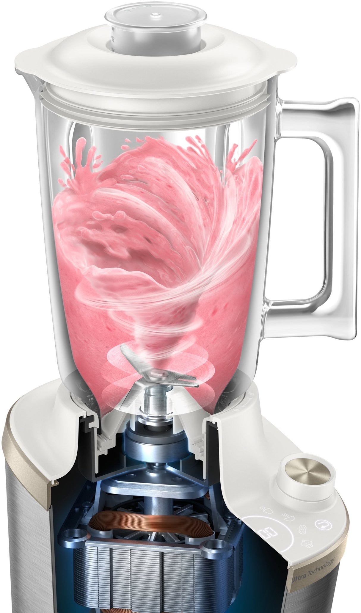 Batidora Philips Hr3760 01 Atlantic High Speed Blender, Metal White