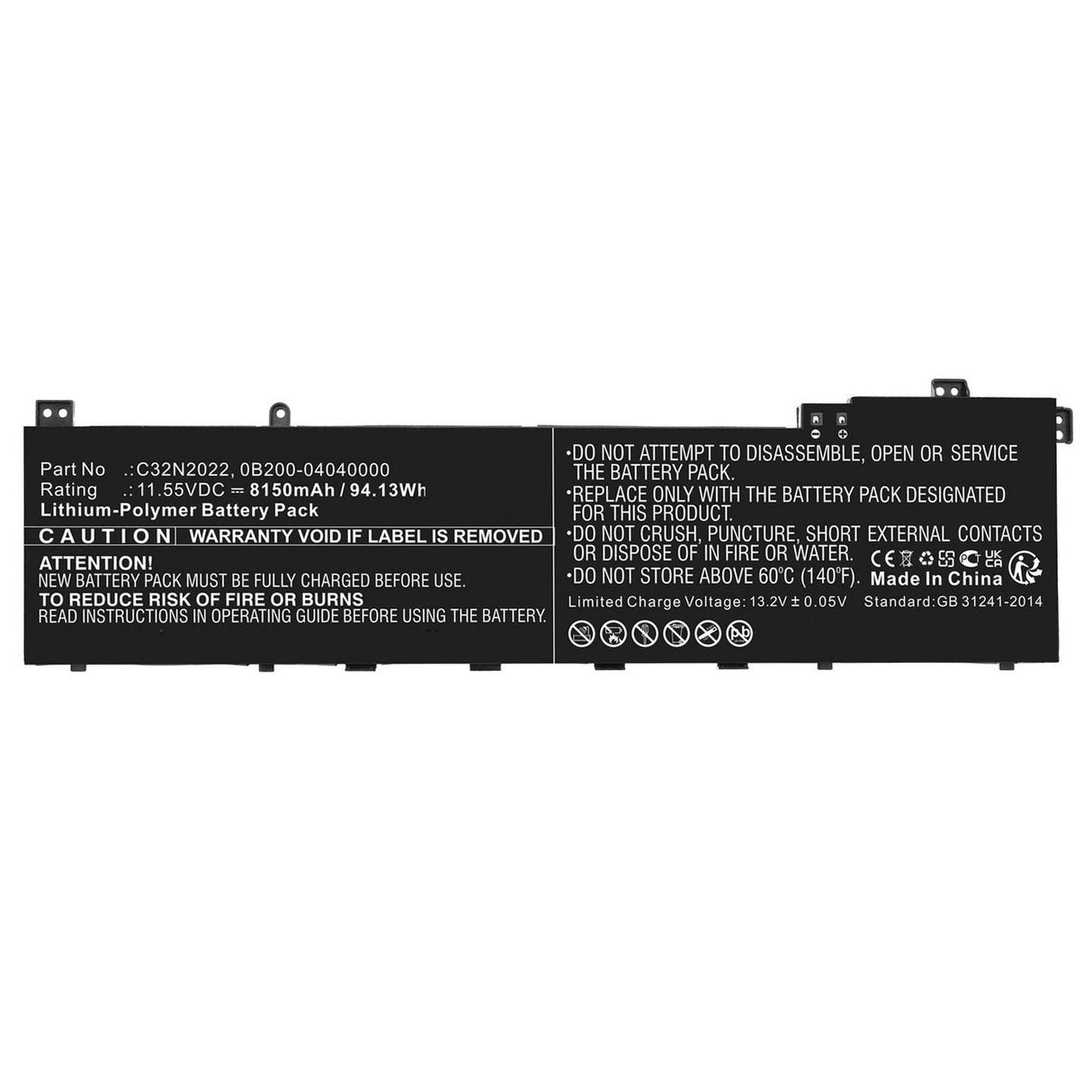 Laptop Battery For Asus  94.13wh 11.55v 8150mah