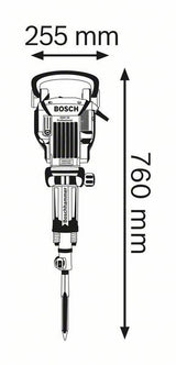 Martillo Demoledor Bosch Professional Gsh 16-30 Professional Azul, 1.750 Vatios, Carro, Maletín 611335100