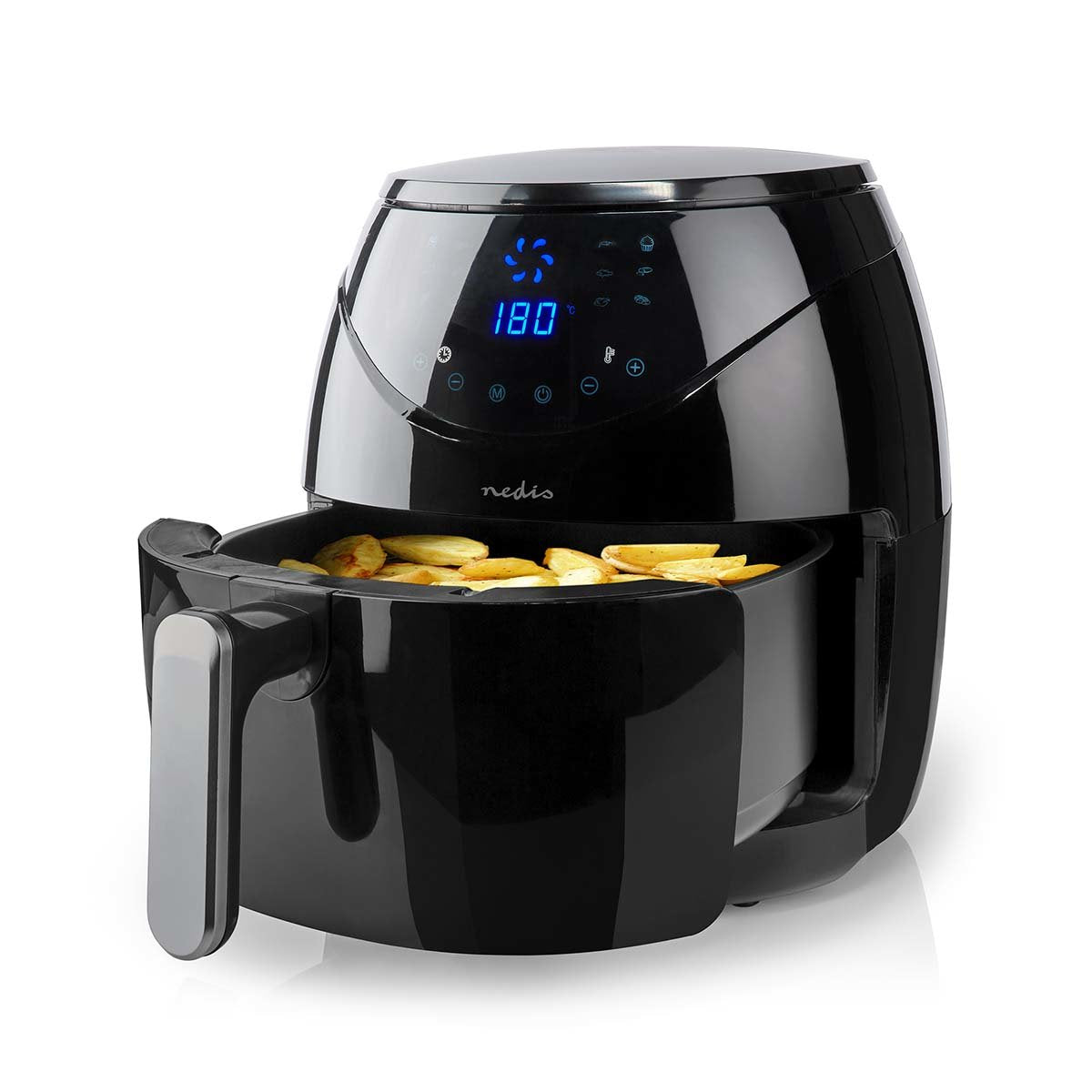 Nedis Freidora De Aire Caliente  4.6 L  Minutero: 60 Min  Digital  Negro