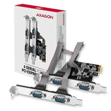 Axagon Pcea-S4n Pcie-Adaptador Mit 4x Seriell-Ports - Asix Ax99100 Chipsatz