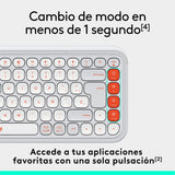Teclado Esoañol Logitech Pop Icon Keys  Inalámbrico Bluetooth Le Qwerty Español Blanco Apagado Naranja