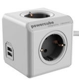 Allocacoc Powercube Extended Usb Unidad De Distribución De Potencia Ca 220-240 V Conectores De Salida: 4 (Cee 7/4) 3 M Cable Alemania Gris Carrito