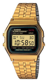 Casio A159wgea-1df Vintage Unisex-Digitaluhr Con Edelstahlband, Dorado/Schwarz