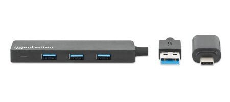 EAN 0766623180863 - Manhattan 180863 hub de interfaz USB 3.2 Gen 1 (3.1 Gen 1) Type-A + Type-C 5000 Mbit/s Negro imagen 3