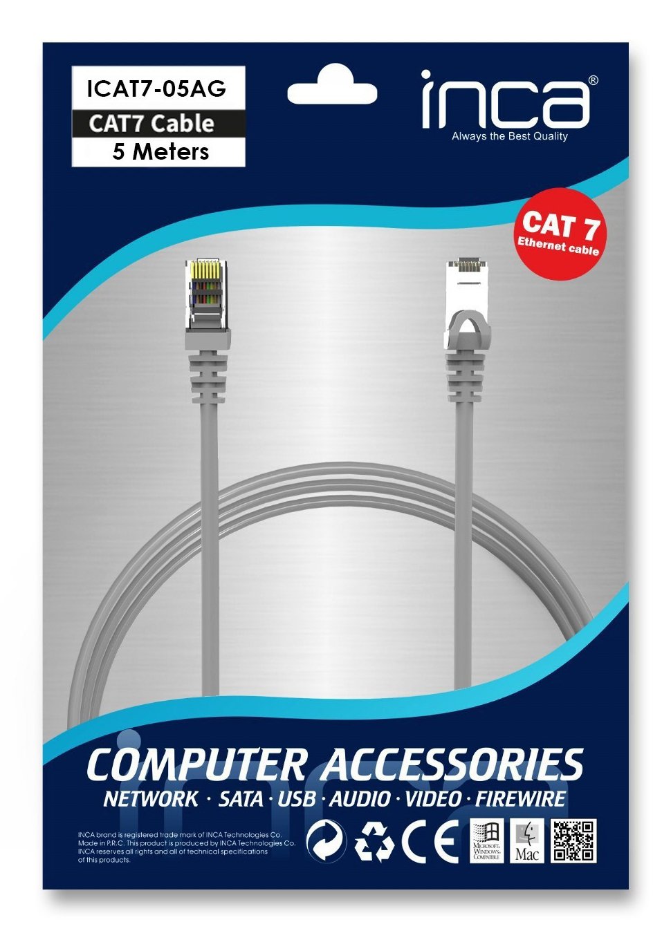 Inca Ethernetcable Icat7-05ag S Ftp1 23 Awg Cat7-Cable 5m