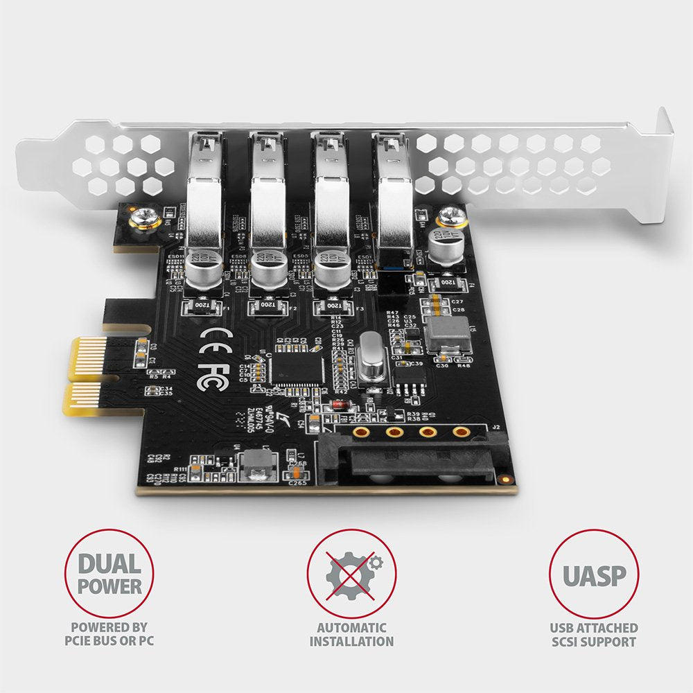 Tarjeta Axagon Pceu-43rs Pcie X1 A 4 Usb 3.0