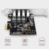 Tarjeta Axagon Pceu-43rs Pcie X1 A 4 Usb 3.0