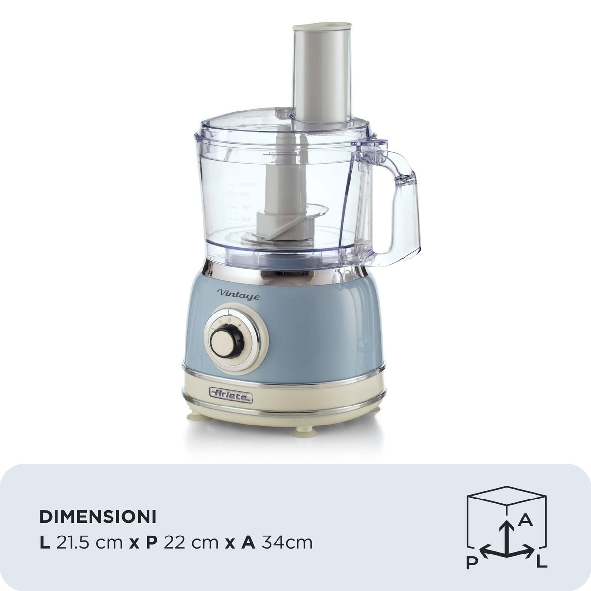 EAN 8003705124356 - Ariete Vintage Line 1781/05 robot de cocina 1000 W 2,1 L Azul imagen 2