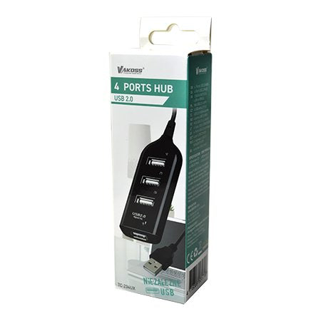 Vakoss Hub Usb 2.0, 4 Puertos Tc-234ux Negro
