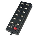 Logilink Hub 13 Puertos Usb 2.0 Con Interruptor On/Off Alimentado Negroâ Ua0126