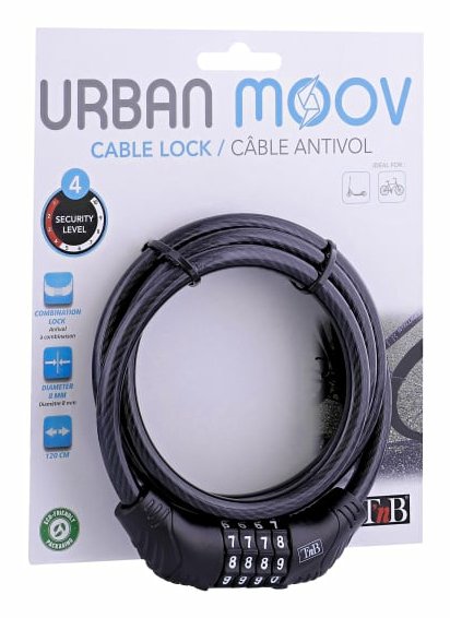EAN 3303170109892 - T'nB UMCODELOCK candado para bicicleta Negro 1200 mm Cable antirrobo imagen 5
