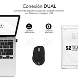 EAN 8436586743017 - SUBBLIM RATON OPTICO DUAL COMFORT ERGO DUAL BATERIA NEGRO ratón Universal mano derecha Bluetooth + USB Ty imagen 2