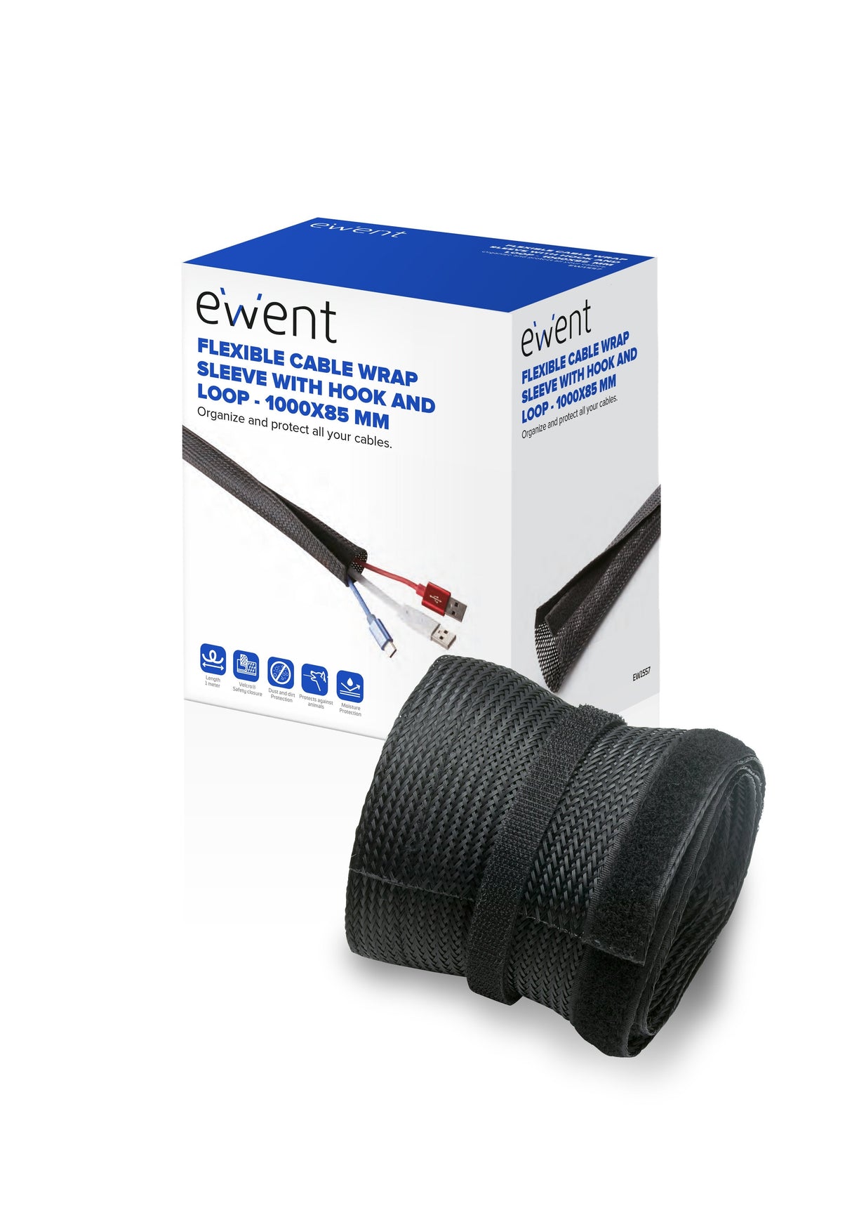 Ewent Manguito Gestion Cables Velcro 1000x85mm