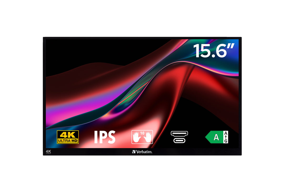 EAN 0023942322115 - Verbatim 32238 pantalla para PC 39,6 cm (15.6") 3840 x 2160 Pixeles 4K Ultra HD LCD Pantalla táctil Negro imagen 3