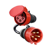 Adaptador Go-E Para Gemini Flex 11 Kw, Cee Rojo Corriente Trifásica 16a > Cee Rojo 32a (Negro, 30cm) Ch-04-32