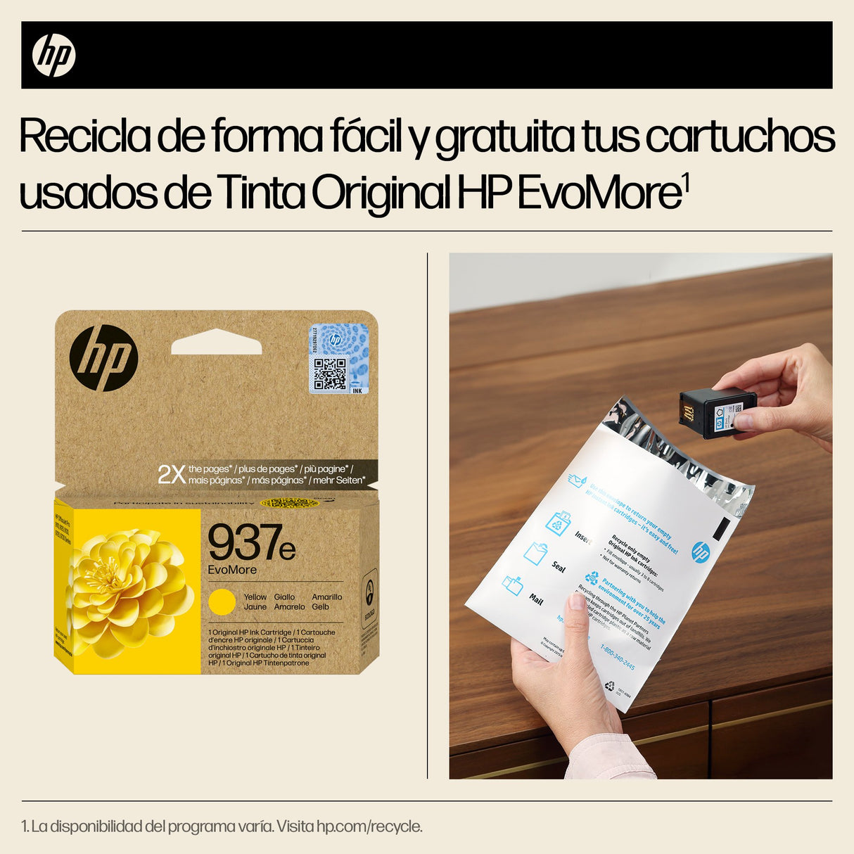 EAN 0196786147685 - HP 937e EvoMore Yellow Original Ink Cartridge cartucho de tinta 1 pieza(s) Alto rendimiento (XL) Amarillo imagen 4