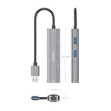 Aisens Usb3.0 Dock Usb-A A Ethernet Gigabit + Hub 1xusb-C+2xusb-A, Gris, 15cm