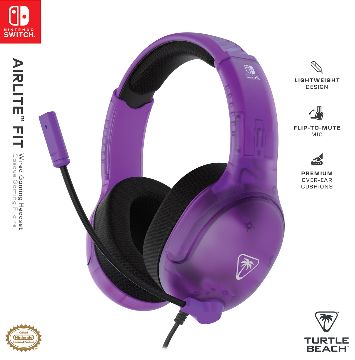 EAN 0840454400144 - Turtle Beach Airlite Fit Auriculares Alámbrico Diadema Juego Negro, Púrpura imagen 11
