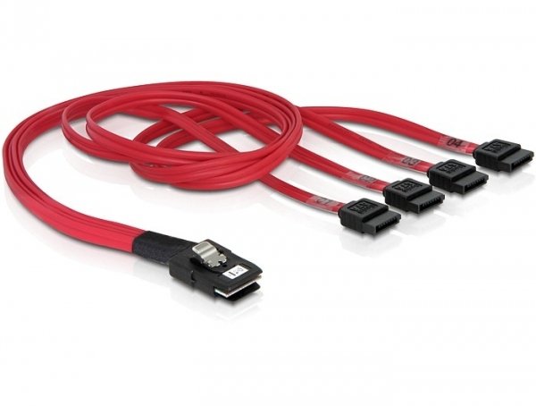 Delock Cable Mini Sas Sff-8087 > 4 X Sata 7 Pin 50 Cm