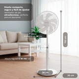 Ventilador De Pie Grunkel Fs-14t 25w 7 Aspas 35cm 12 Velocidades
