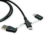 Roline Usb 2.0 Cable Typ C St St Mit Datenblockier-Adaptern Typ A+C 1m