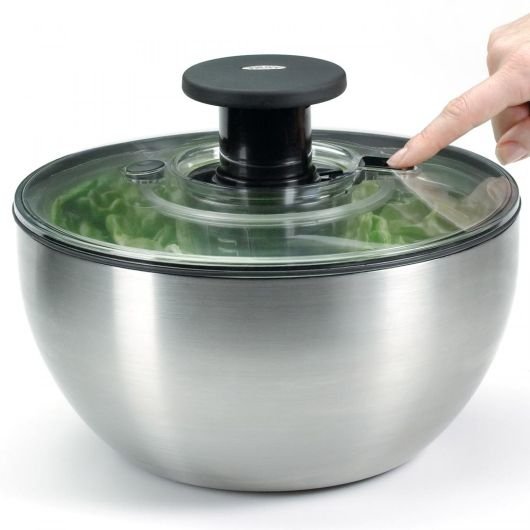 Oxo 1071497 Salatschleuder Edelstahl 24cm Con Deckel