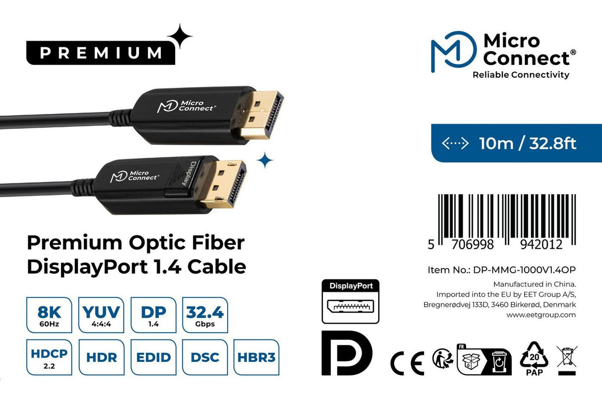 EAN 5706998942012 - Microconnect DP-MMG-1000V1.4OP cable DisplayPort 10 m Negro imagen 3