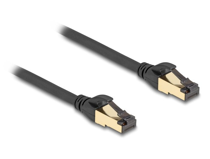 Delock 80253 Cable De Red Rj45 Cat.6a Macho A Macho S/Ftp Negro, 15 M, Con Cable Cat.7 Bruto Apto Para Uso Industrial Y En Exteriores
