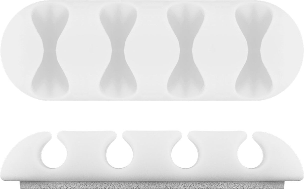 Juego De 2 Piezas Para Organizar Y Sujetar Cables, Extraíble, Gestión De Cables 4 Ranuras, Blanco, Blister