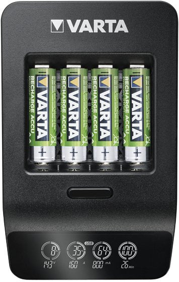 Varta Lcd Smart Cargador + Inkl. 4 Pilas 2100 Mah Aa