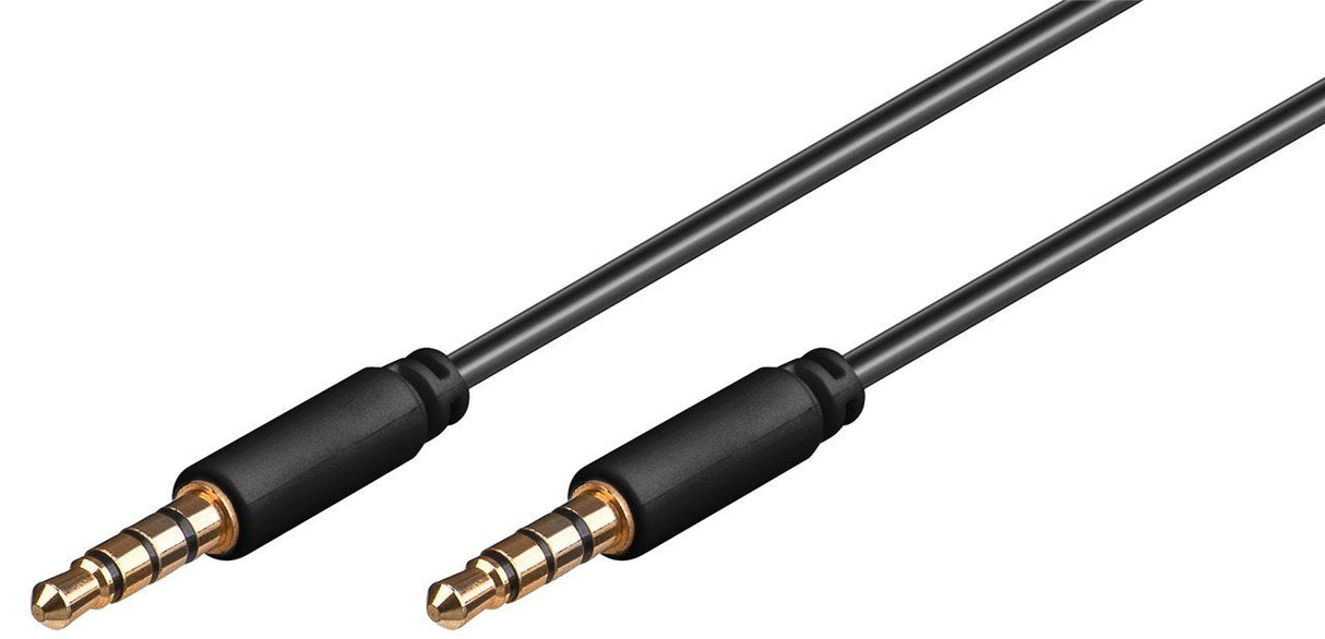 3.5mm Jack Connector Cable, Black, 1 M - 3.5 Mm Plug (4-Pin,