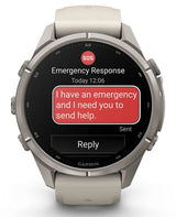 Garmin Fenix 9 Pro Inreach Lte 43mm Titanio Con Correa De Silicona En Blanco