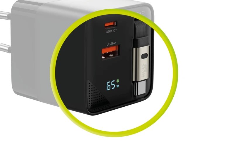 Mobile Origin 65w Gan Charger Usb-C Retra. Cable + Usb-A 75cm