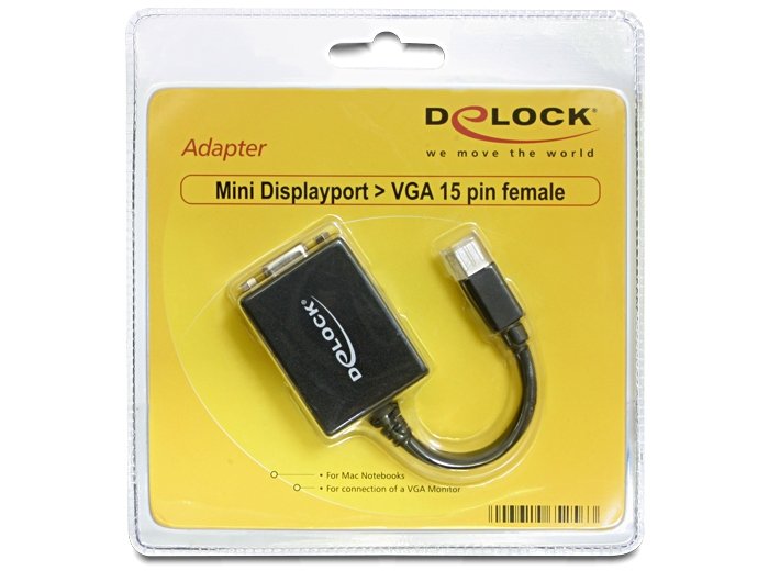 Delock Adaptador Mini Displayport 1.2 Macho > Vga Hembra Negro