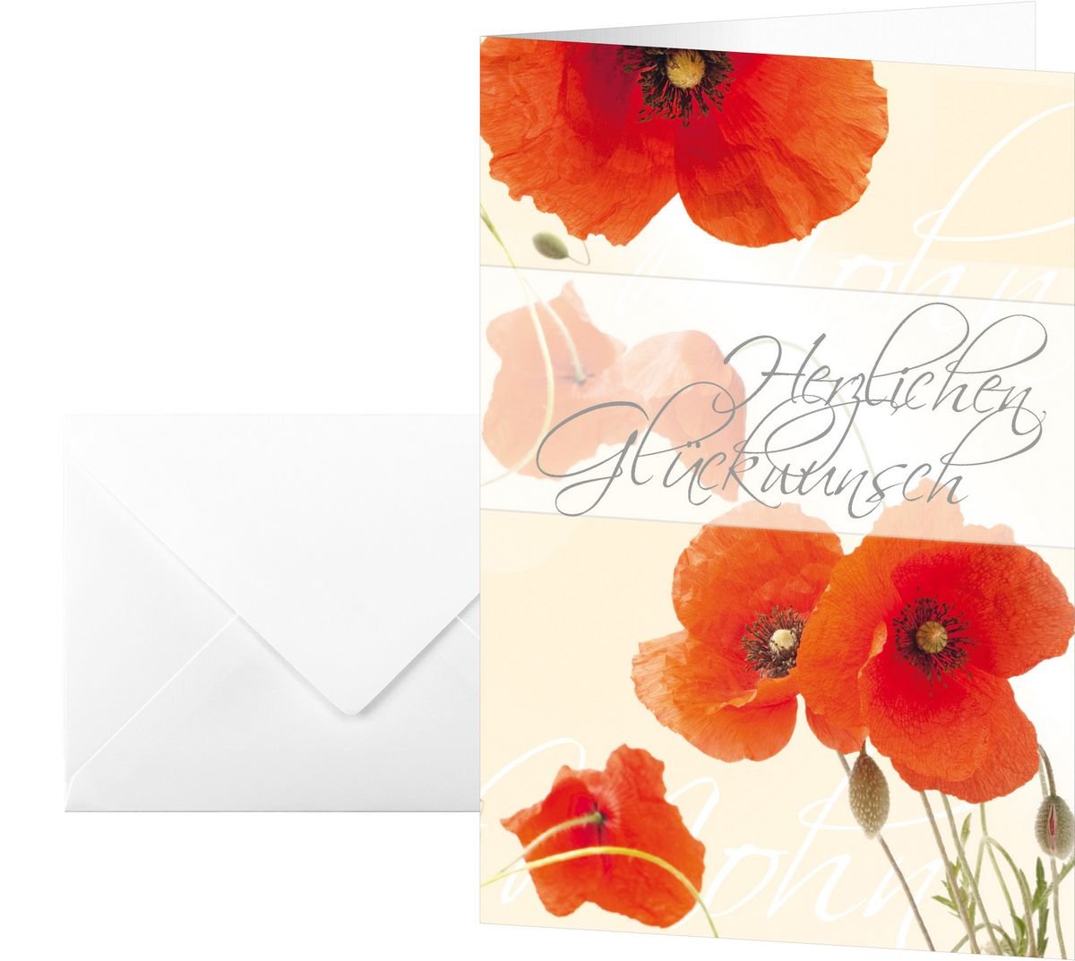 Sigel Glückwunschkarten Rojo Poppies Din A6 - Material De Oficina