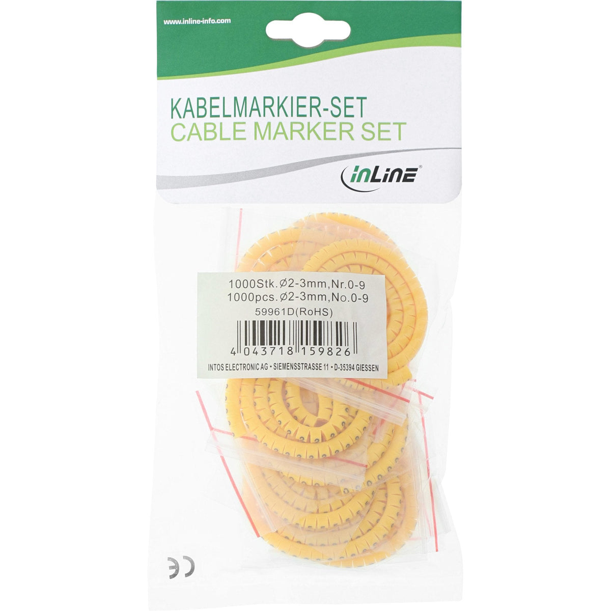 Marcador De Cables Inline De 5,2 Mm A 10 Mm N.º 0-9 1000 Uds.