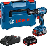 Taladro Atornillador  Bosch Professional  Batería Gsr 18v-45 Professional, 18 Voltios Azul/Negro, 2 Baterías De Iones De Litio De 3,0 Ah, En L-Boxx 06019k3204