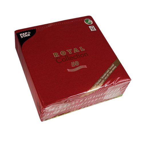 Papstar Royal Collection - Serviette - Tamaño 40 X 40 Cm - Einweg - Bordeaux (Paquete De 50)