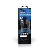 Nedis Usb-Kabel Usb 2.0  Apple Lightning 8-Pin  Usb-C Stecker  60 W  480 Mbps  Vernickelt  1.00 M  Rund  Geflochten / Nylon  Blau / Schwarz