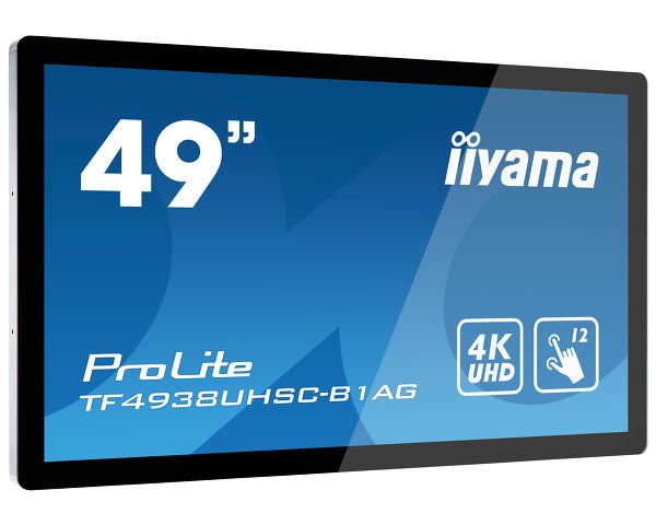123,2cm 48.5" (3840x2160) Iiyama Prolite Tf4938uhsc-B1ag 16:9 4k Uhd Ips 8ms 60hz Hdmi Displayport Vga Dvi Vesa Speaker Touch Black