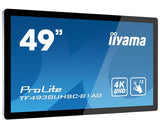 123,2cm 48.5" (3840x2160) Iiyama Prolite Tf4938uhsc-B1ag 16:9 4k Uhd Ips 8ms 60hz Hdmi Displayport Vga Dvi Vesa Speaker Touch Black